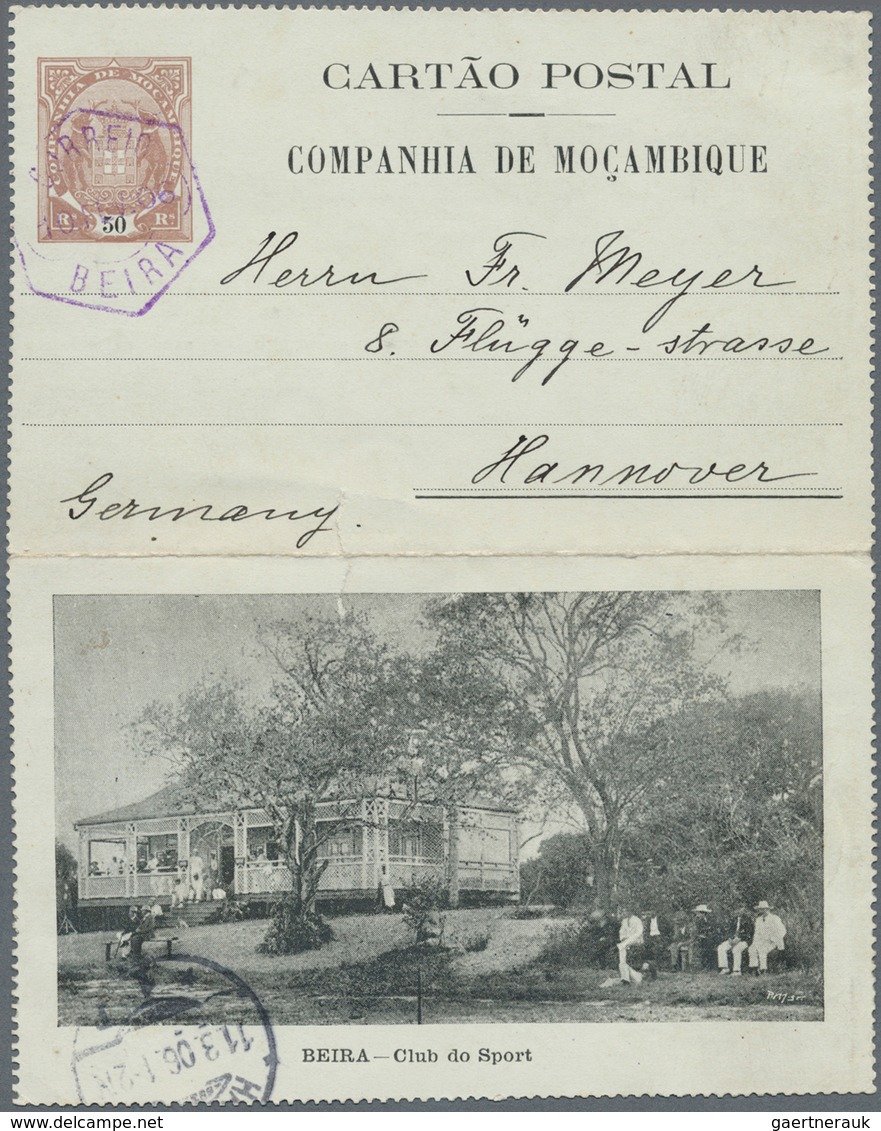 Thematik: Sport-Tennis / Sport-tennis: 1906, Mozambique. Letter Card 50r Showing Photo Illustration - Tennis