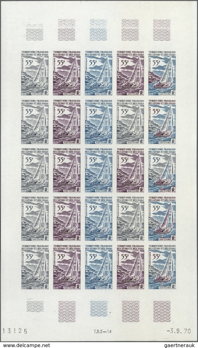 Thematik: Sport-Wassersport-Segeln / Sport-water Sports-sailing: 1970, Afars And Issas. Lot Of 2 Dif - Segeln