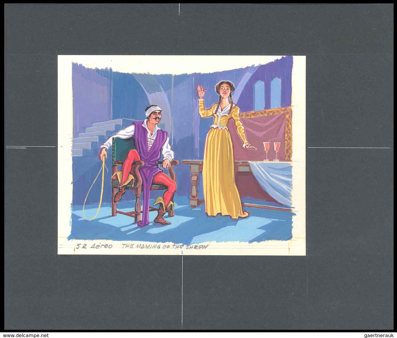 Thematik: Theater / Theater: 1969, Fujeira, SHAKESPEARE, Final Drawing Of Airmail-nomination 5R. "Th - Theater