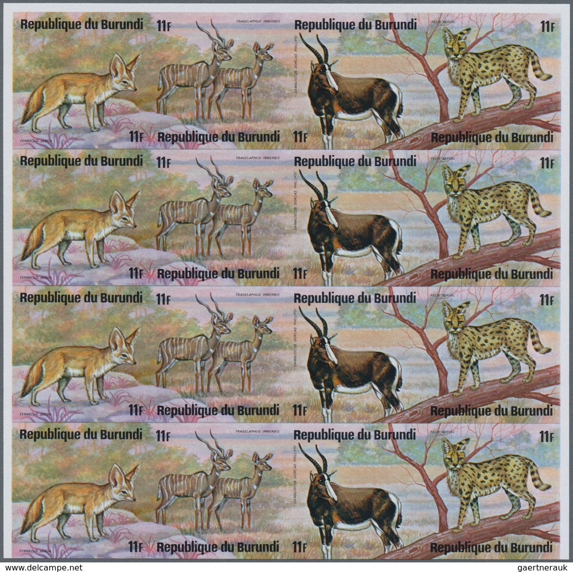 Thematik: Tiere, Fauna / Animals, Fauna: 1975, BURUNDI: African Animals (rhinoceros, Snake, Gazelle, - Autres & Non Classés