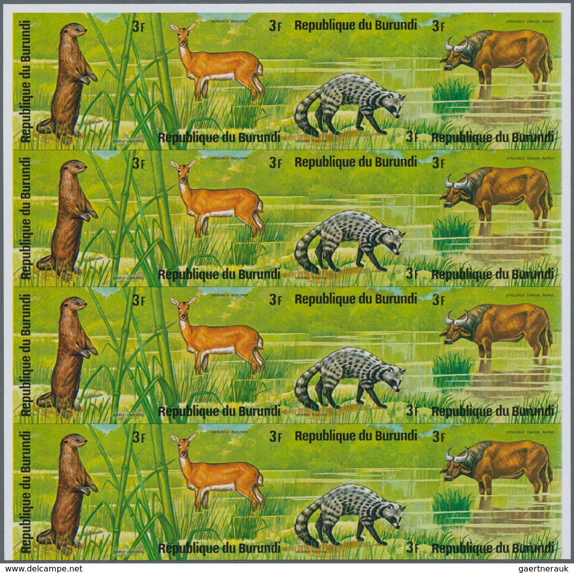 Thematik: Tiere, Fauna / Animals, Fauna: 1975, BURUNDI: African Animals (rhinoceros, Snake, Gazelle, - Autres & Non Classés