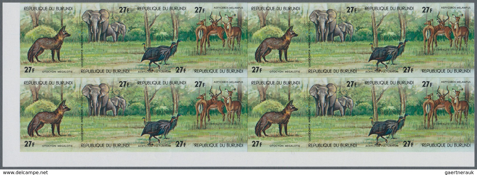 Thematik: Tiere, Fauna / Animals, Fauna: 1977, BURUNDI: African Animals (antelope, Elephant, Zebra, - Sonstige & Ohne Zuordnung
