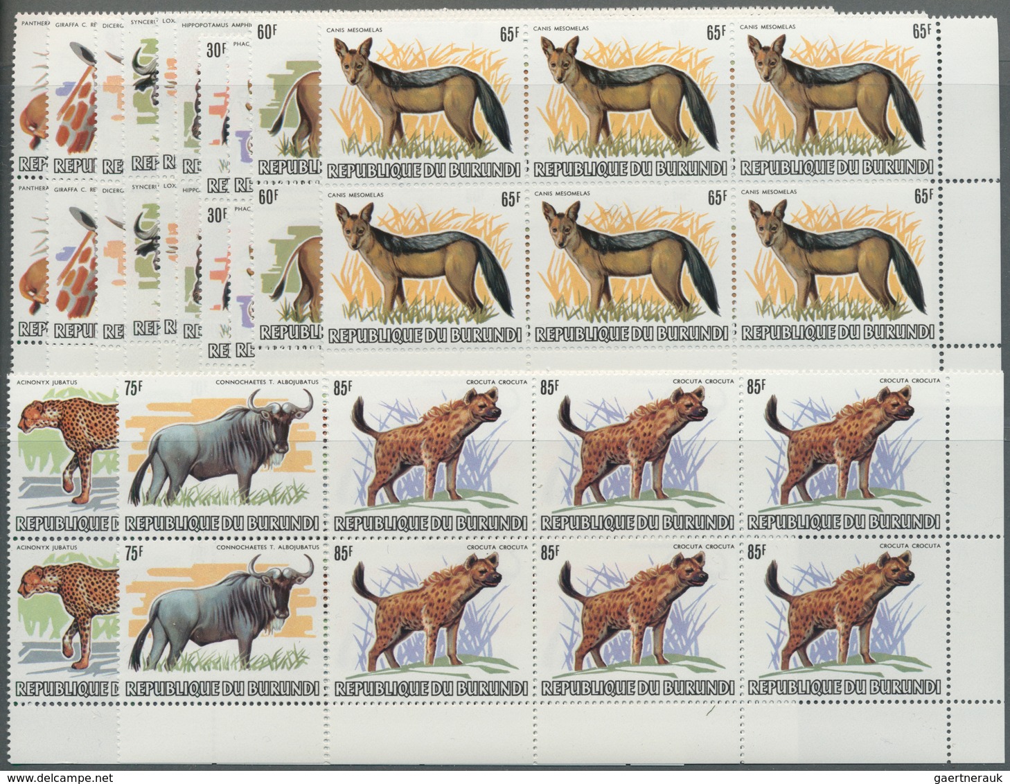 Thematik: Tiere, Fauna / Animals, Fauna: 1982, BURUNDI: African Wildlife Complete Set Of 13 From 2fr - Sonstige & Ohne Zuordnung