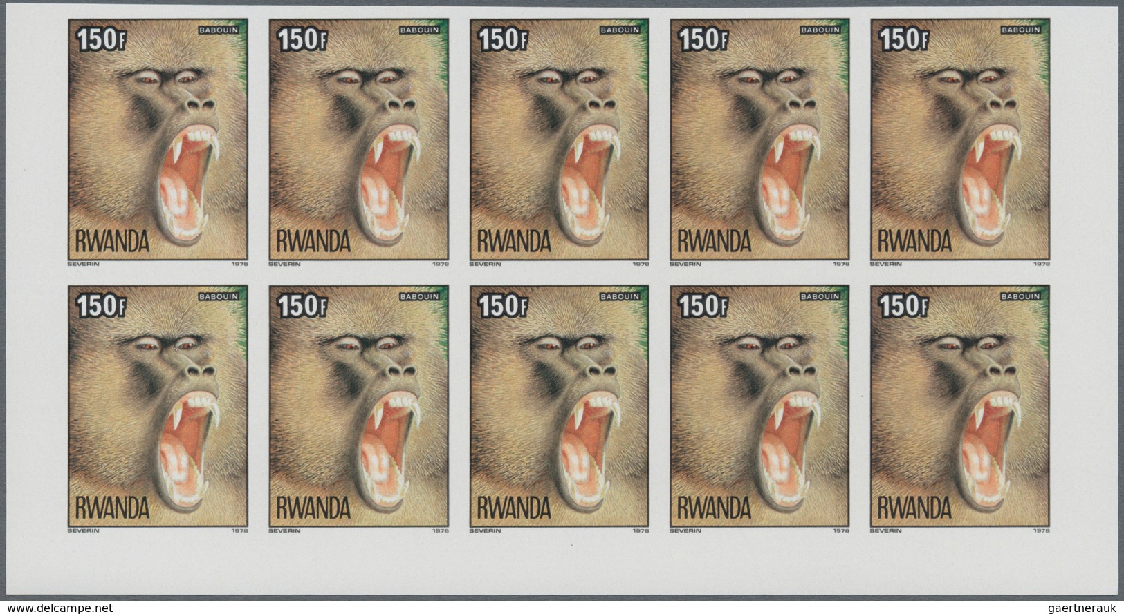 Thematik: Tiere-Affen / Animals-monkeys: 1978, RWANDA: Monkeys Complete Set Of Eight From 20c. To 15 - Monkeys