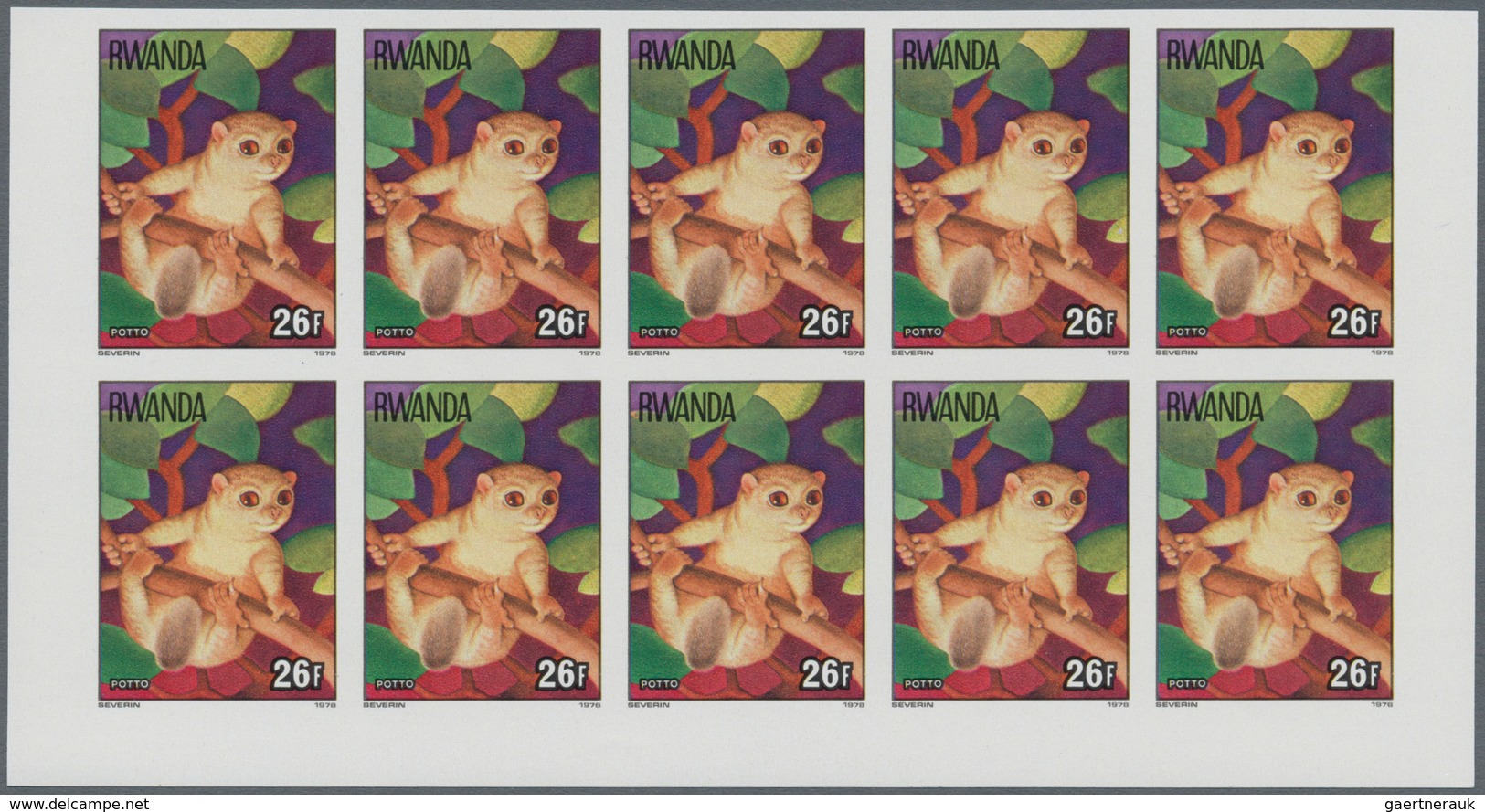 Thematik: Tiere-Affen / Animals-monkeys: 1978, RWANDA: Monkeys Complete Set Of Eight From 20c. To 15 - Monkeys