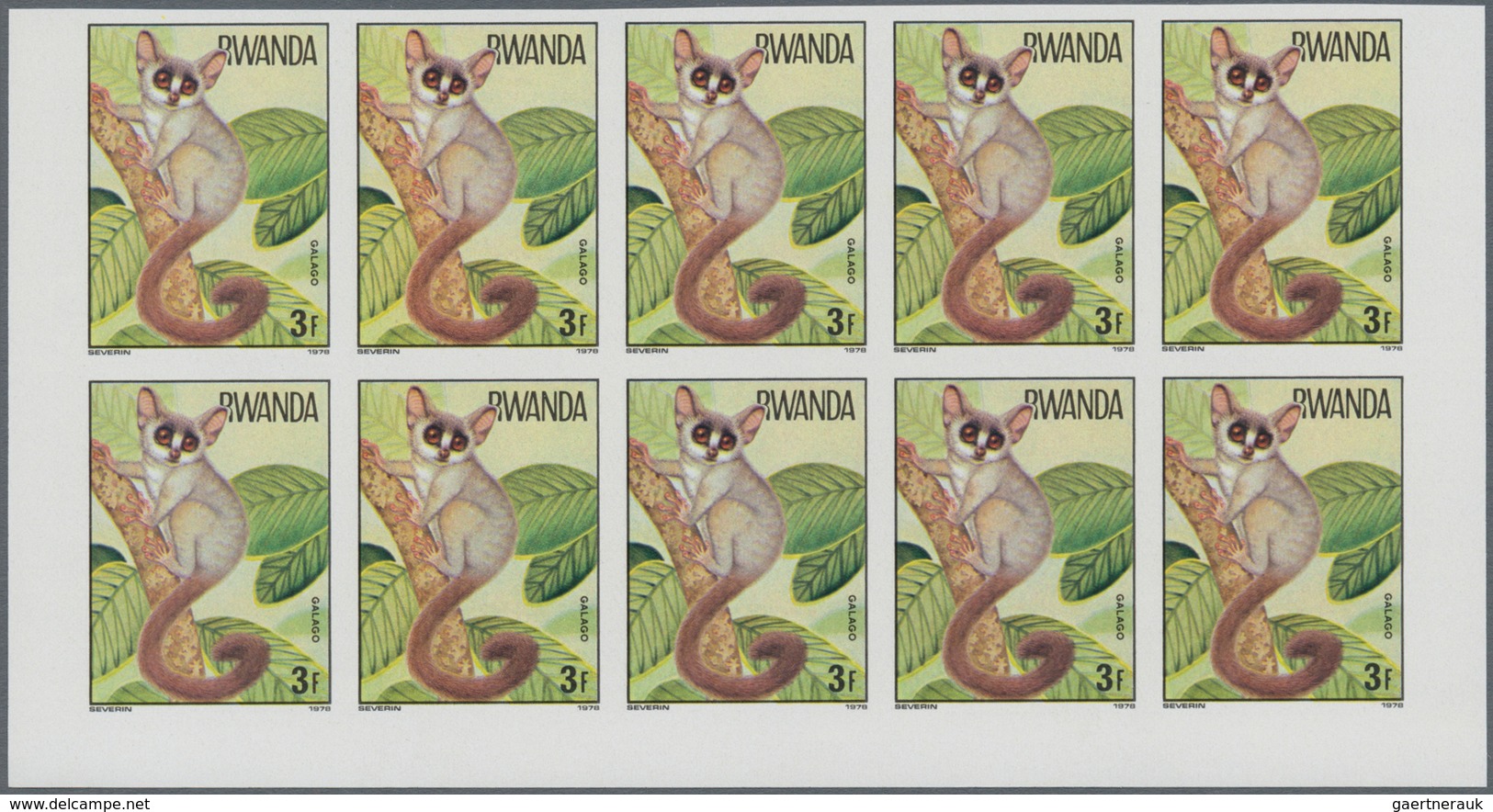 Thematik: Tiere-Affen / Animals-monkeys: 1978, RWANDA: Monkeys Complete Set Of Eight From 20c. To 15 - Affen