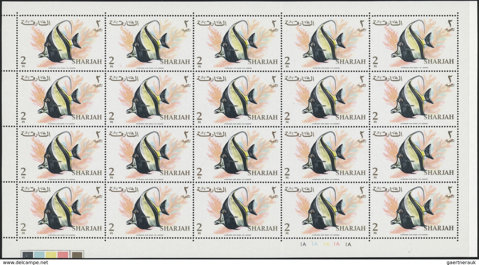 Thematik: Tiere-Fische / animals-fishes: 1966, Schardscha / Sharjah, Fishes, 1np. to 10r., complete