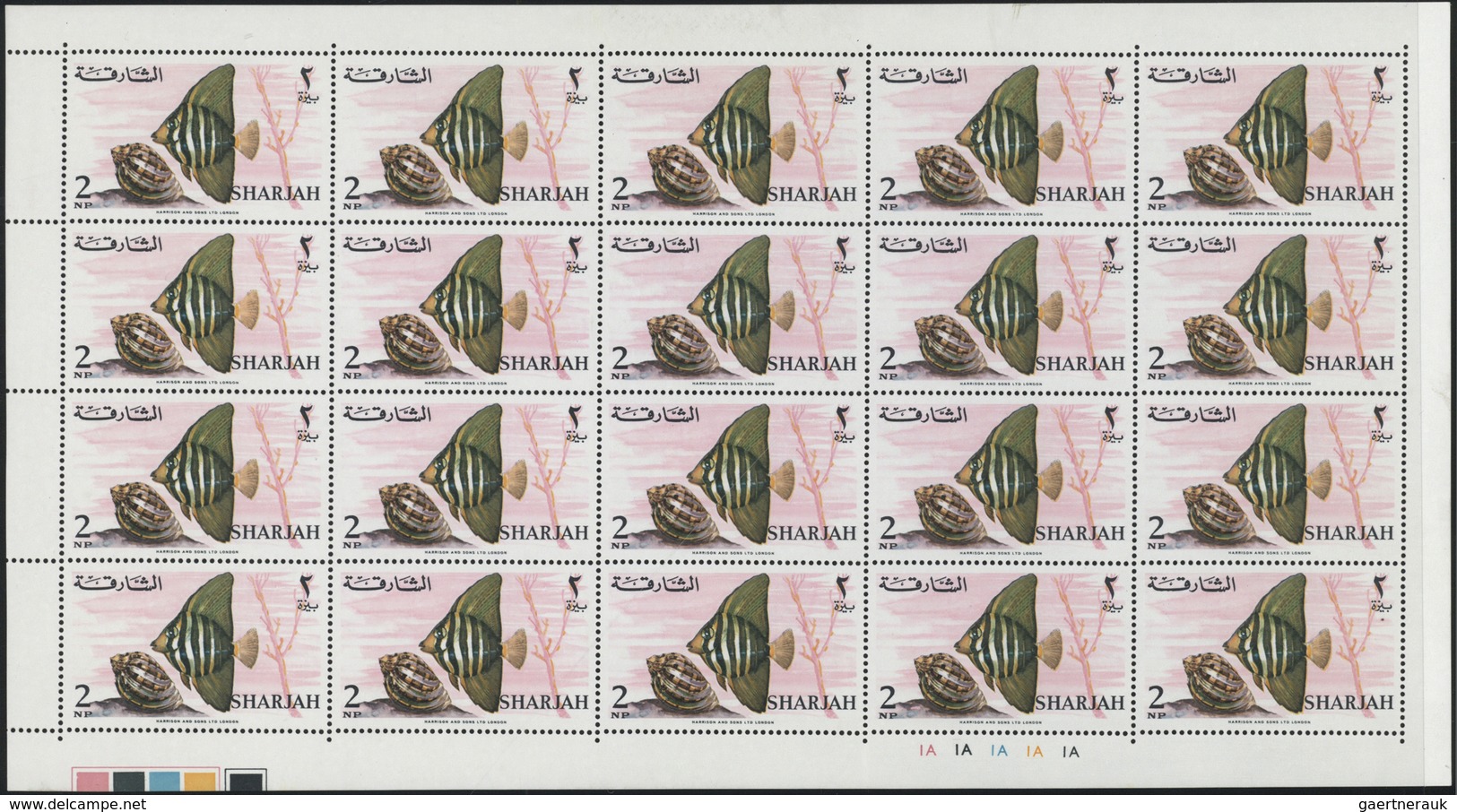 Thematik: Tiere-Fische / animals-fishes: 1966, Schardscha / Sharjah, Fishes, 1np. to 10r., complete