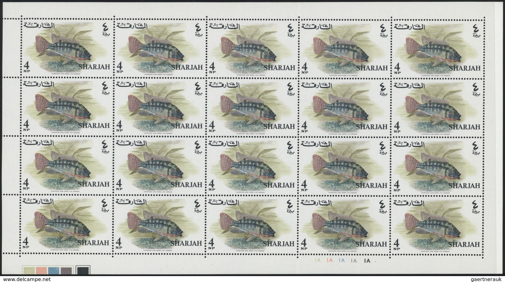 Thematik: Tiere-Fische / animals-fishes: 1966, Schardscha / Sharjah, Fishes, 1np. to 10r., complete