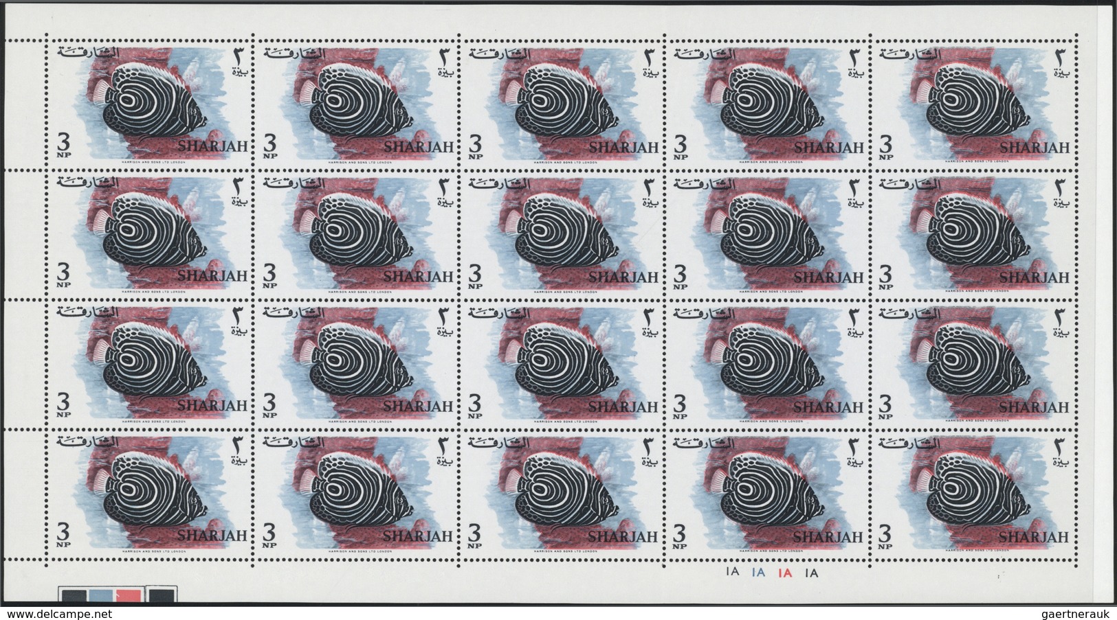 Thematik: Tiere-Fische / animals-fishes: 1966, Schardscha / Sharjah, Fishes, 1np. to 10r., complete