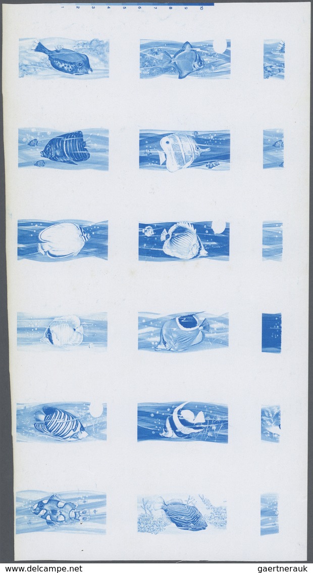 Thematik: Tiere-Fische / Animals-fishes: 1974, Penrhyn, FISHES OF THE PACIFIC - 8 Items; Collective, - Poissons