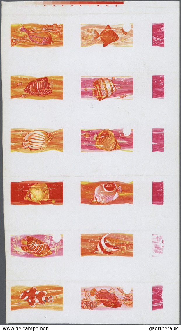 Thematik: Tiere-Fische / animals-fishes: 1974, Penrhyn, FISHES OF THE PACIFIC - 8 items; collective,
