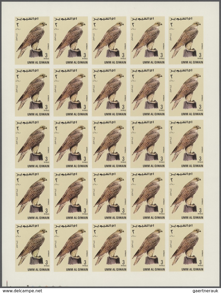 Thematik: Tiere-Greifvögel / Animals-birds Of Prey: 1968, Umm Al Qaiwain, Birds Of Prey, 15dh. To 5r - Aigles & Rapaces Diurnes