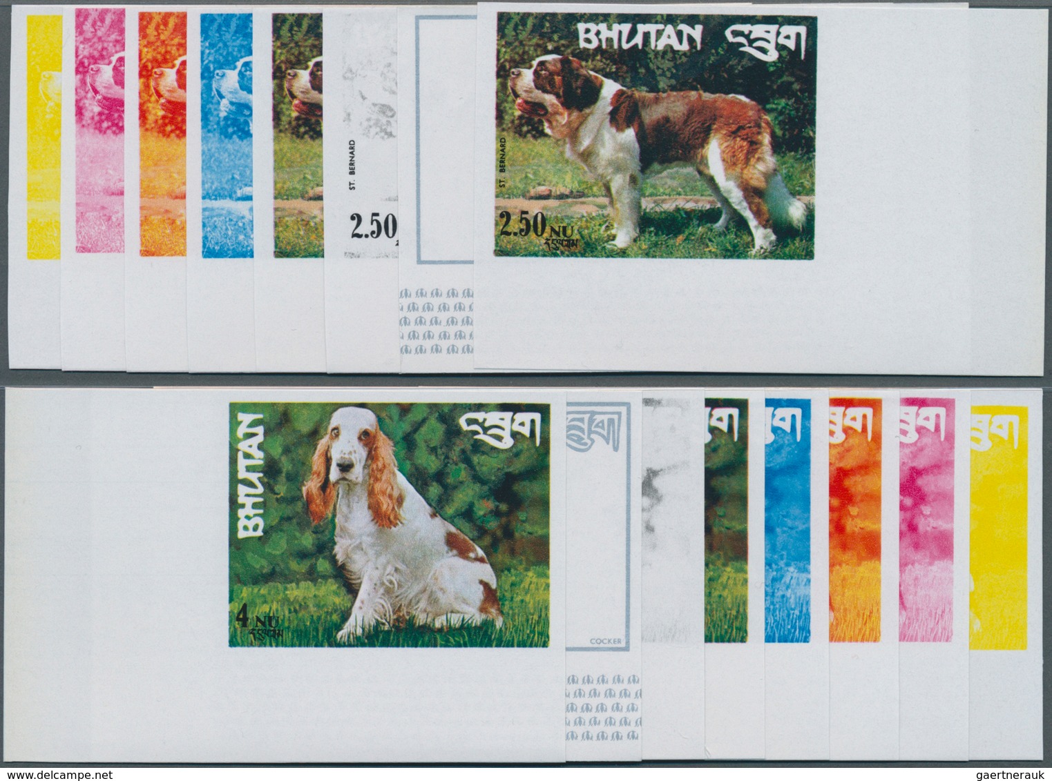 Thematik: Tiere-Hunde / Animals-dogs: 1973, BHUTAN: Dogs Of The World Complete Set Of Eight Values E - Chiens