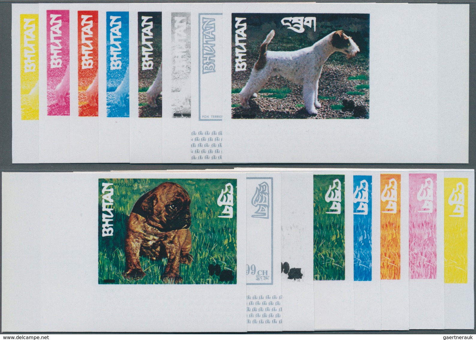 Thematik: Tiere-Hunde / Animals-dogs: 1973, BHUTAN: Dogs Of The World Complete Set Of Eight Values E - Hunde