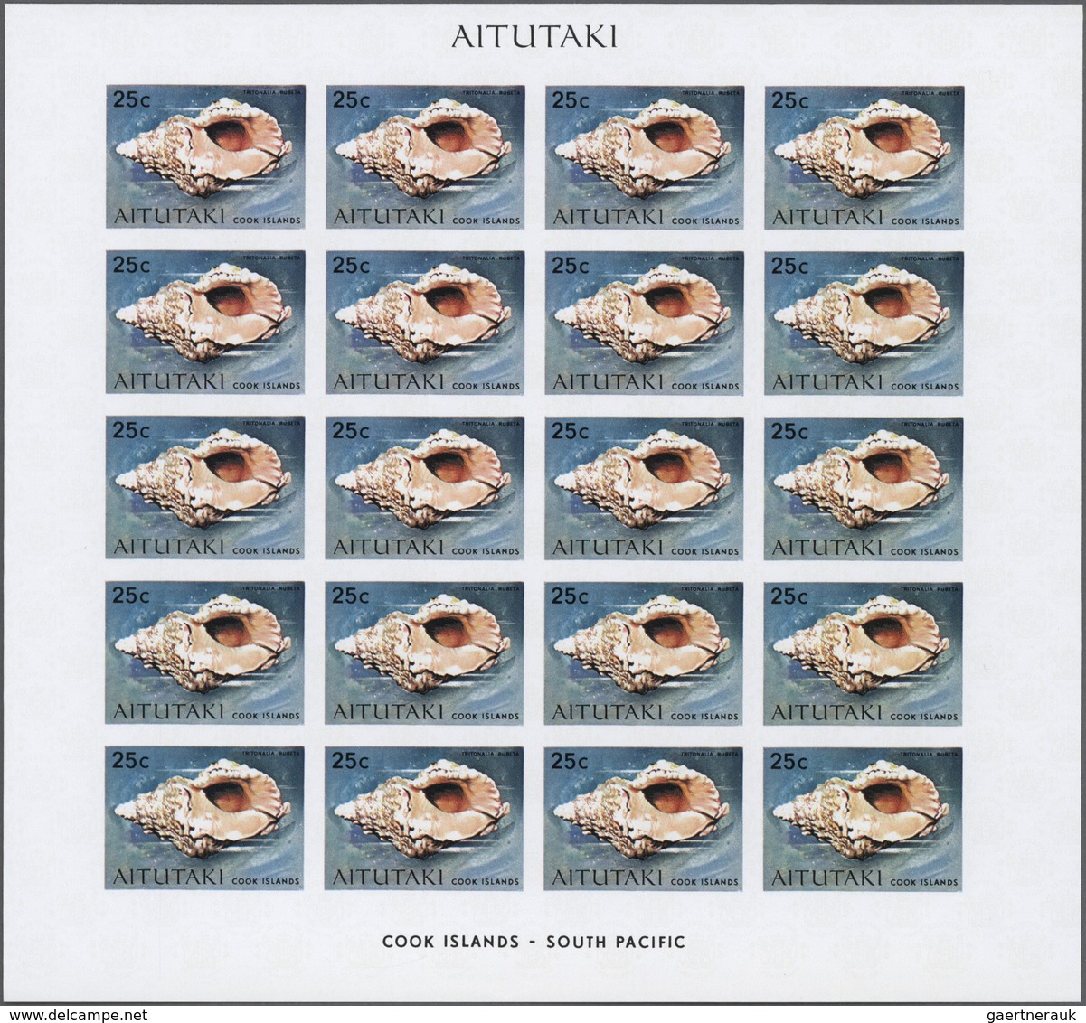 Thematik: Tiere-Meerestiere-Muscheln / Animals-sea Animals-shells: 1974, AITUTAKI: Sea-shells Comple - Muscheln