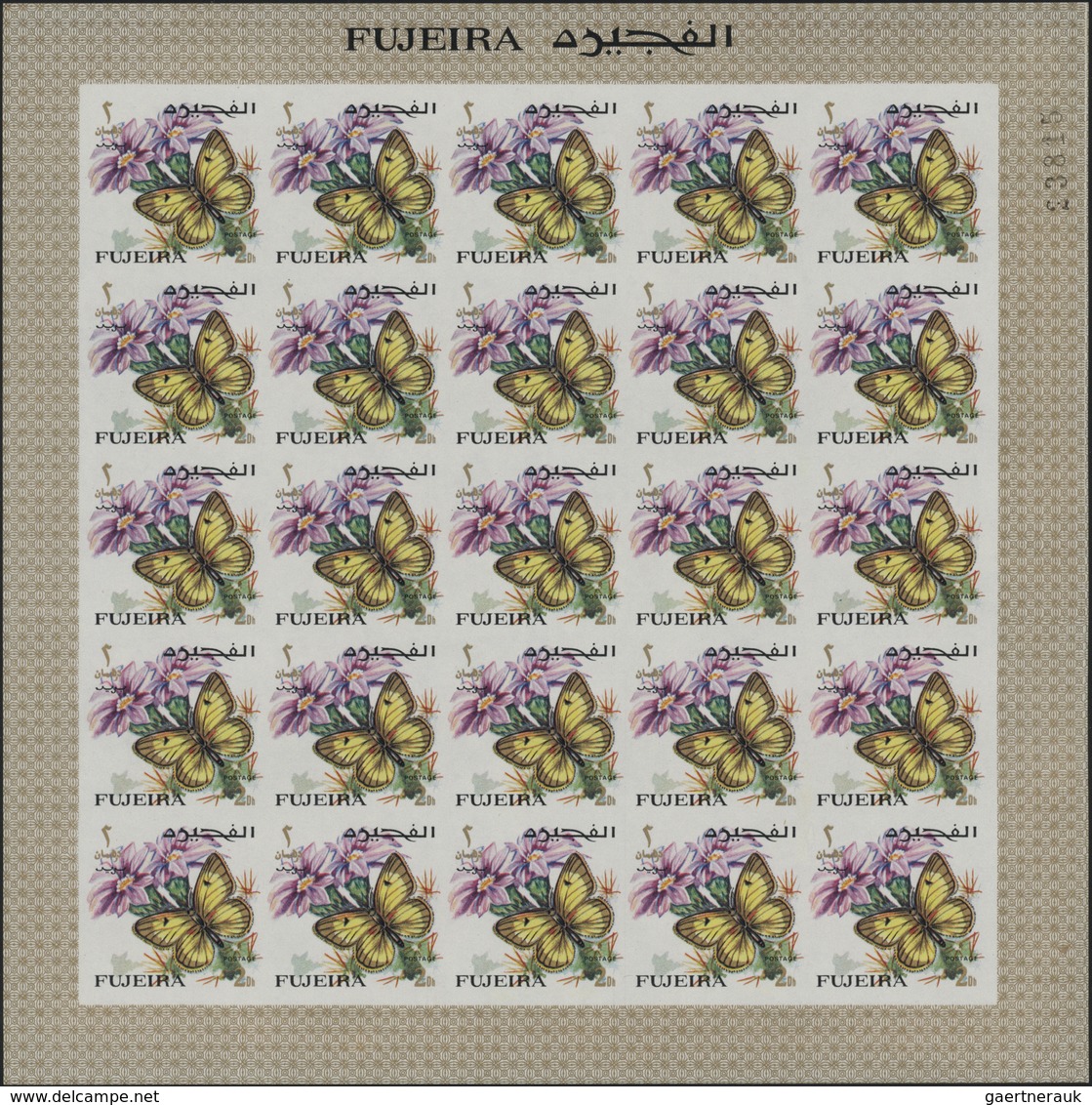 Thematik: Tiere-Schmetterlinge / Animals-butterflies: 1967, Fudschaira/Fujeira, Butterflies, Imperfo - Schmetterlinge