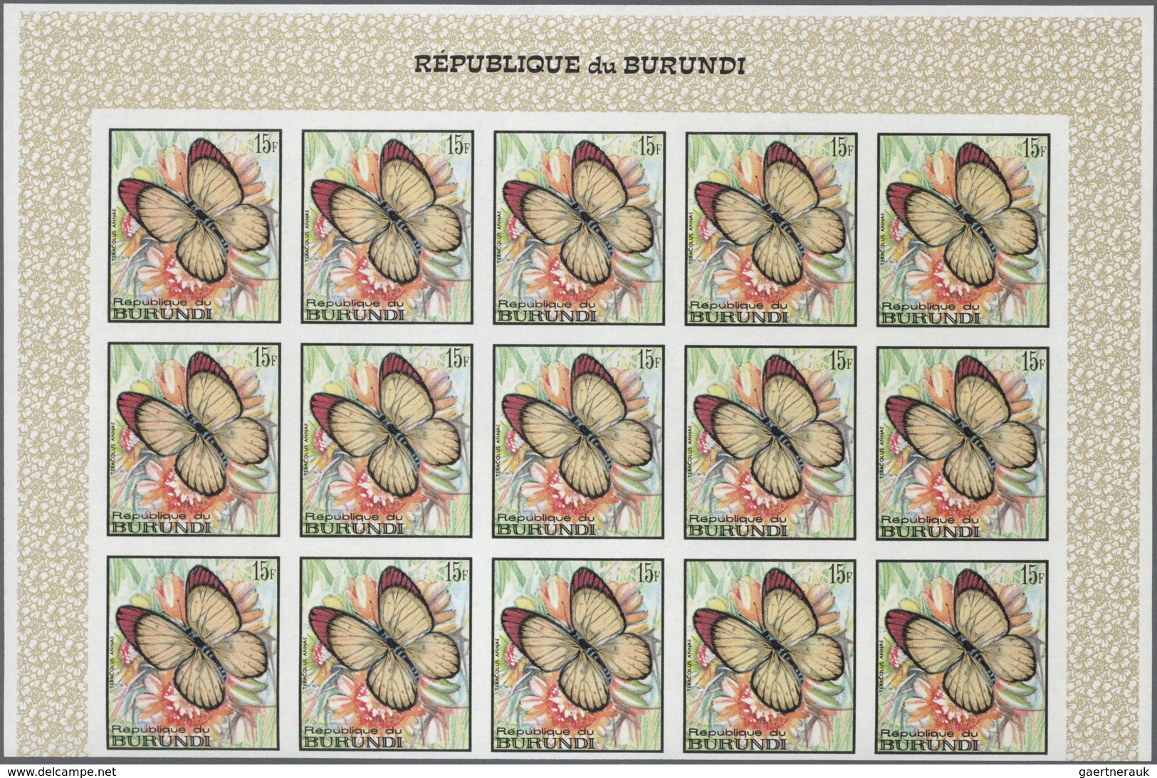 Thematik: Tiere-Schmetterlinge / Animals-butterflies: 1968, BURUNDI: Butterflies Complete Set Of 16 - Schmetterlinge