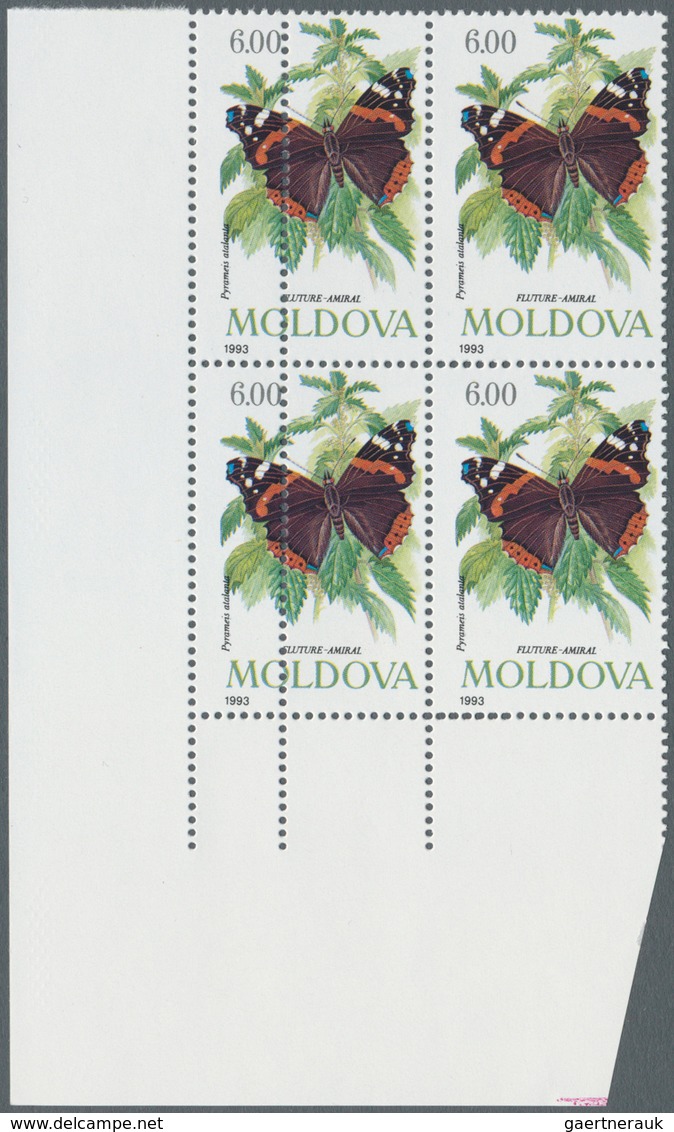Thematik: Tiere-Schmetterlinge / Animals-butterflies: 1993, MOLDOVA: Butterflies Three Different Sta - Papillons