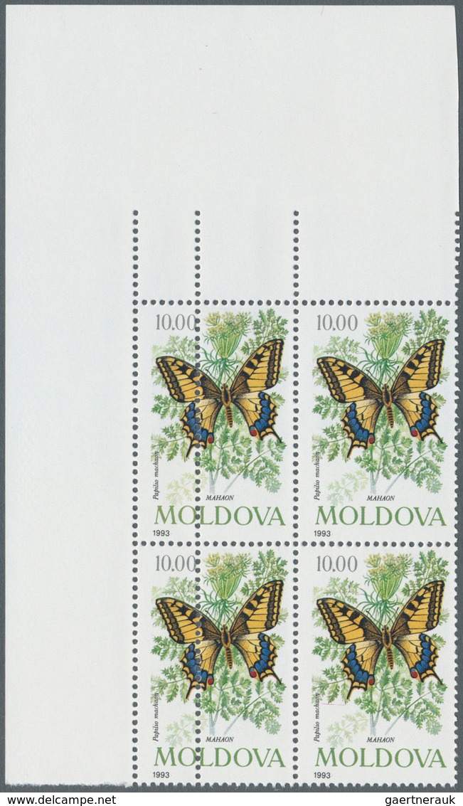Thematik: Tiere-Schmetterlinge / Animals-butterflies: 1993, MOLDOVA: Butterflies Three Different Sta - Papillons