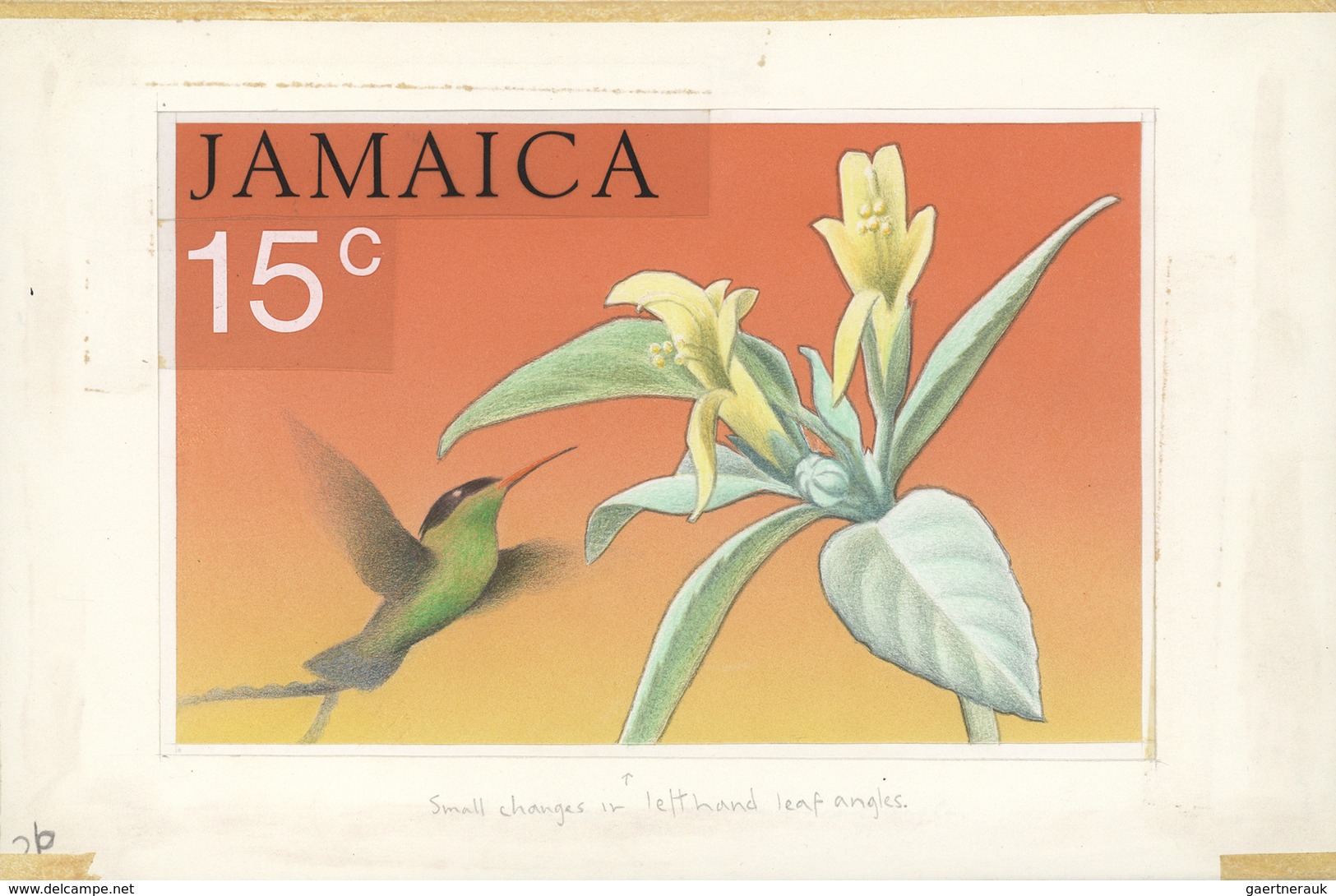 Thematik: Tiere-Vögel / Animals-birds: 1973, Jamaica, HUMMINGBIRD Approaching COLUMNEA ARGENTEA, Una - Autres & Non Classés