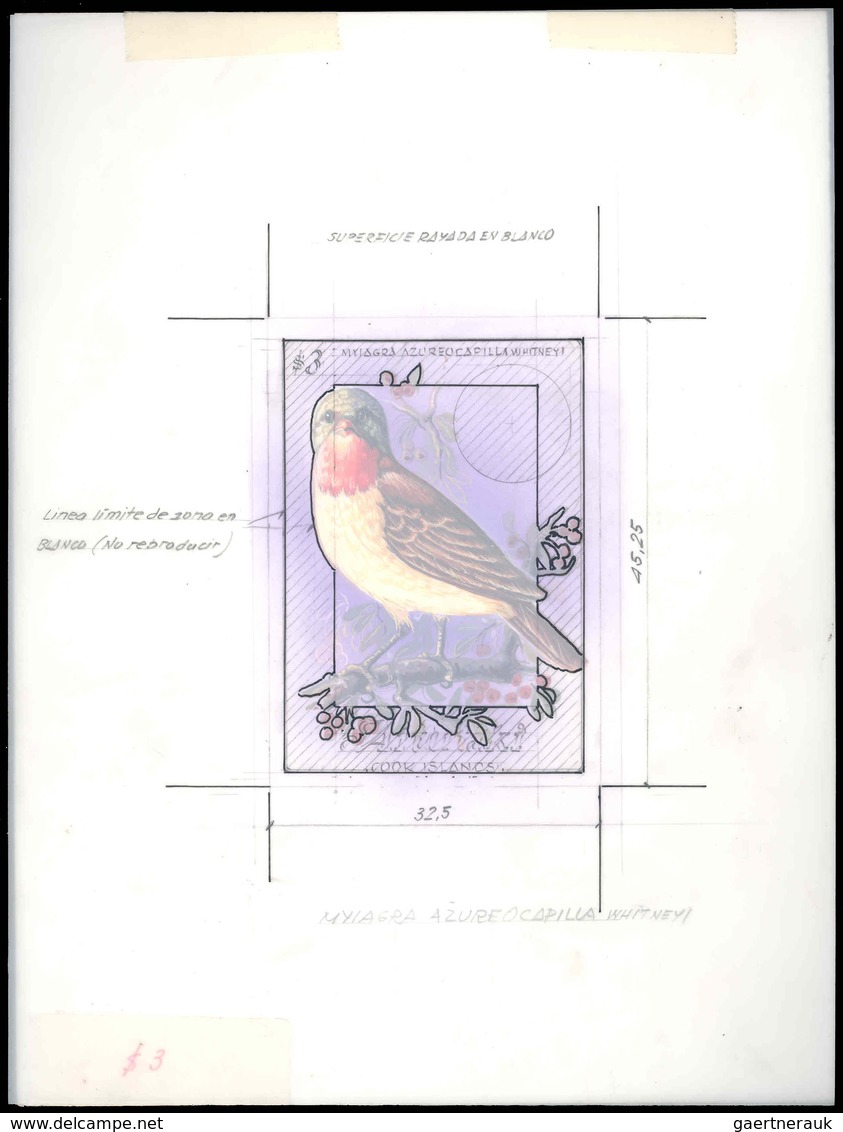Thematik: Tiere-Vögel / Animals-birds: 1981, Aitutaki: BIRDS, Accepted Drawing "Viti-Levu-Blauschopf - Autres & Non Classés