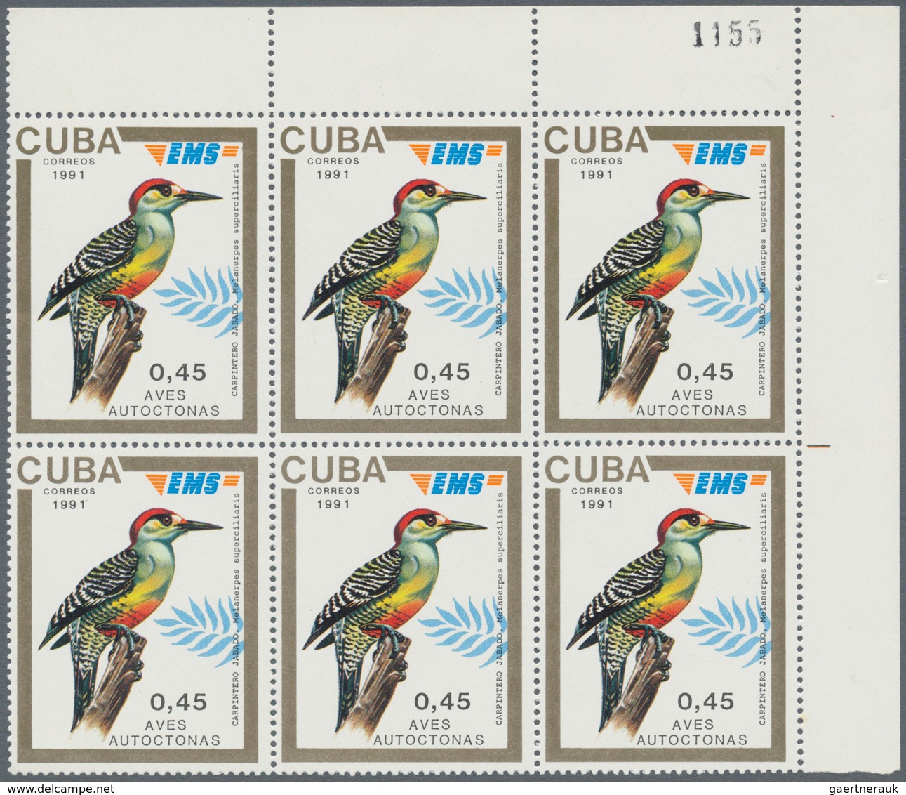 Thematik: Tiere-Vögel / animals-birds: 1991, CUBA: complete EMS stamp set of seven 0.45p. to 16.45p.