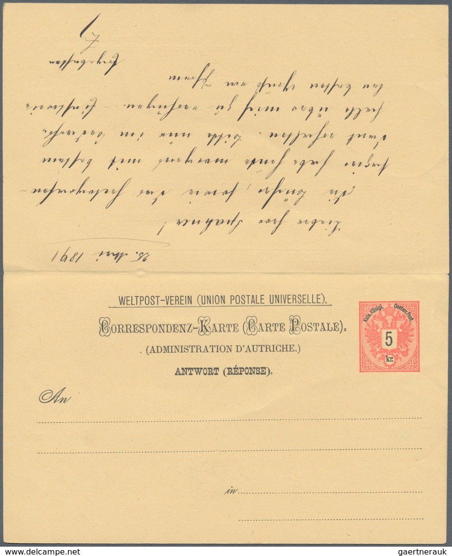 Thematik: UPU / United Postal Union: 1891, Austria, 5 Kr / 5 Kr Rose/black Eagle Postal Stationery R - U.P.U.