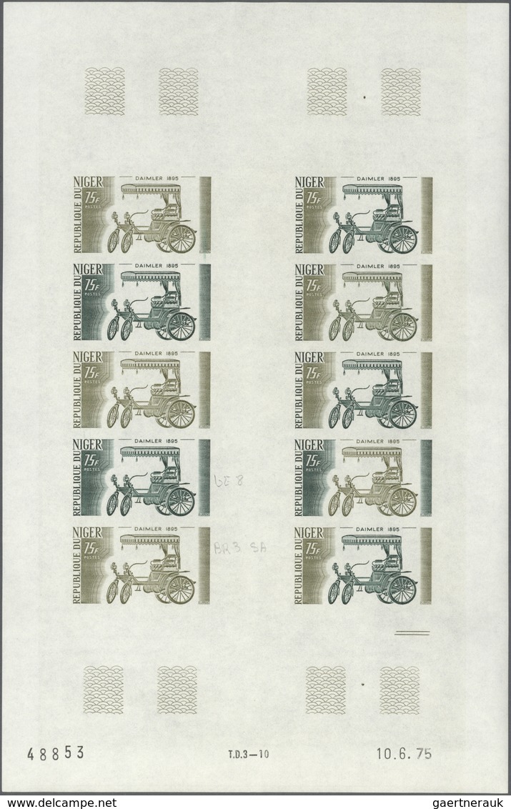 Thematik: Verkehr-Auto / Traffic-car: 1975, Niger. Complete Set "Early Automobiles" (4 Values) In 4 - Autos