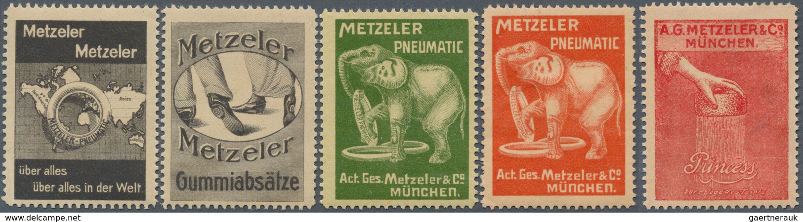 Thematik: Vignetten,Werbemarken / Vignettes, Commercial Stamps: 1911 (ca.), 24 Verschiedene Bzw. Ver - Vignetten (Erinnophilie)