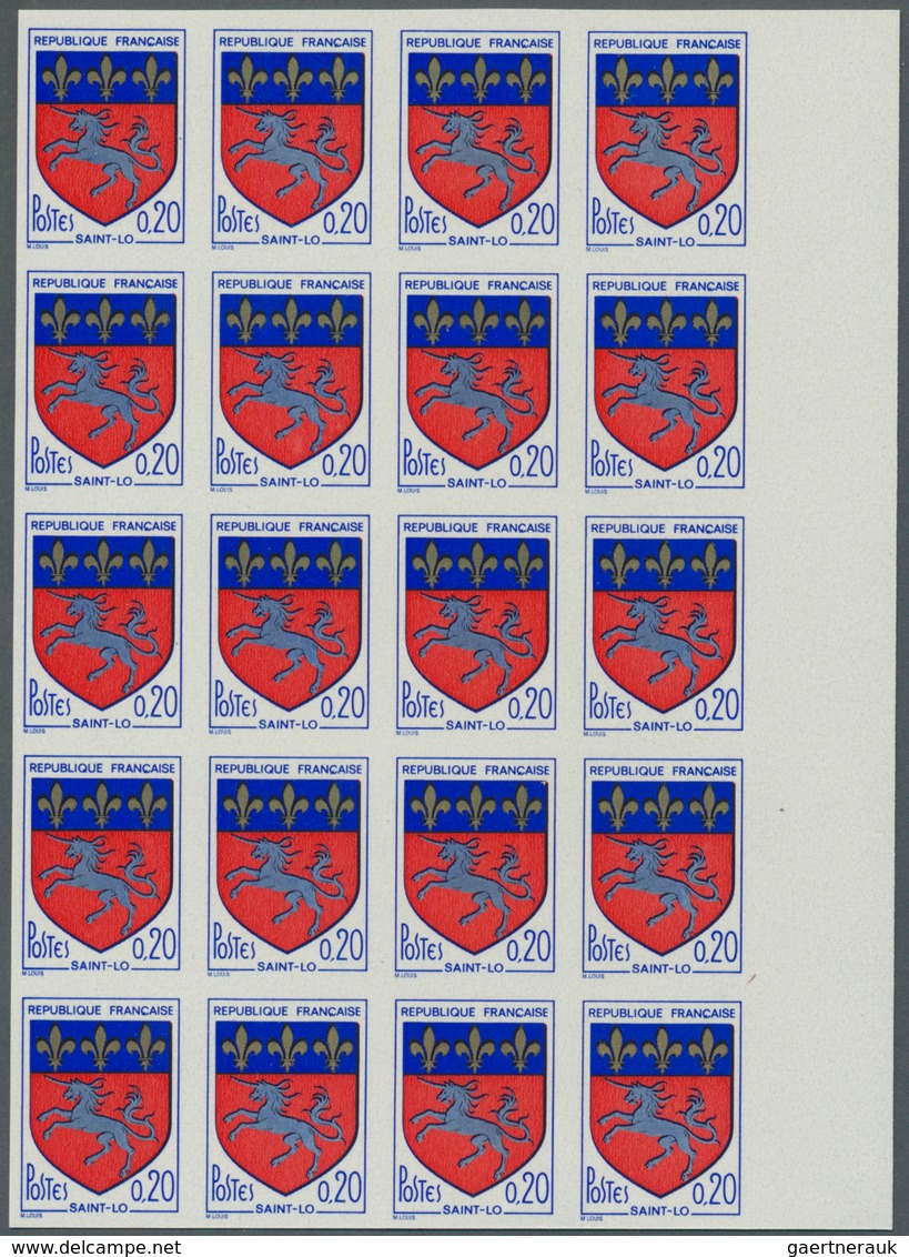 Thematik: Wappen / Emblems: 1966, FRANCE: Coat Of Arms Definitive 0.20fr. ‚Saint-Lo‘ IMPERFORATE Blo - Autres & Non Classés