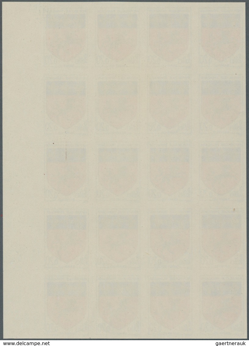 Thematik: Wappen / Emblems: 1966, FRANCE: Coat Of Arms Definitive 0.20fr. ‚Saint-Lo‘ IMPERFORATE Blo - Autres & Non Classés