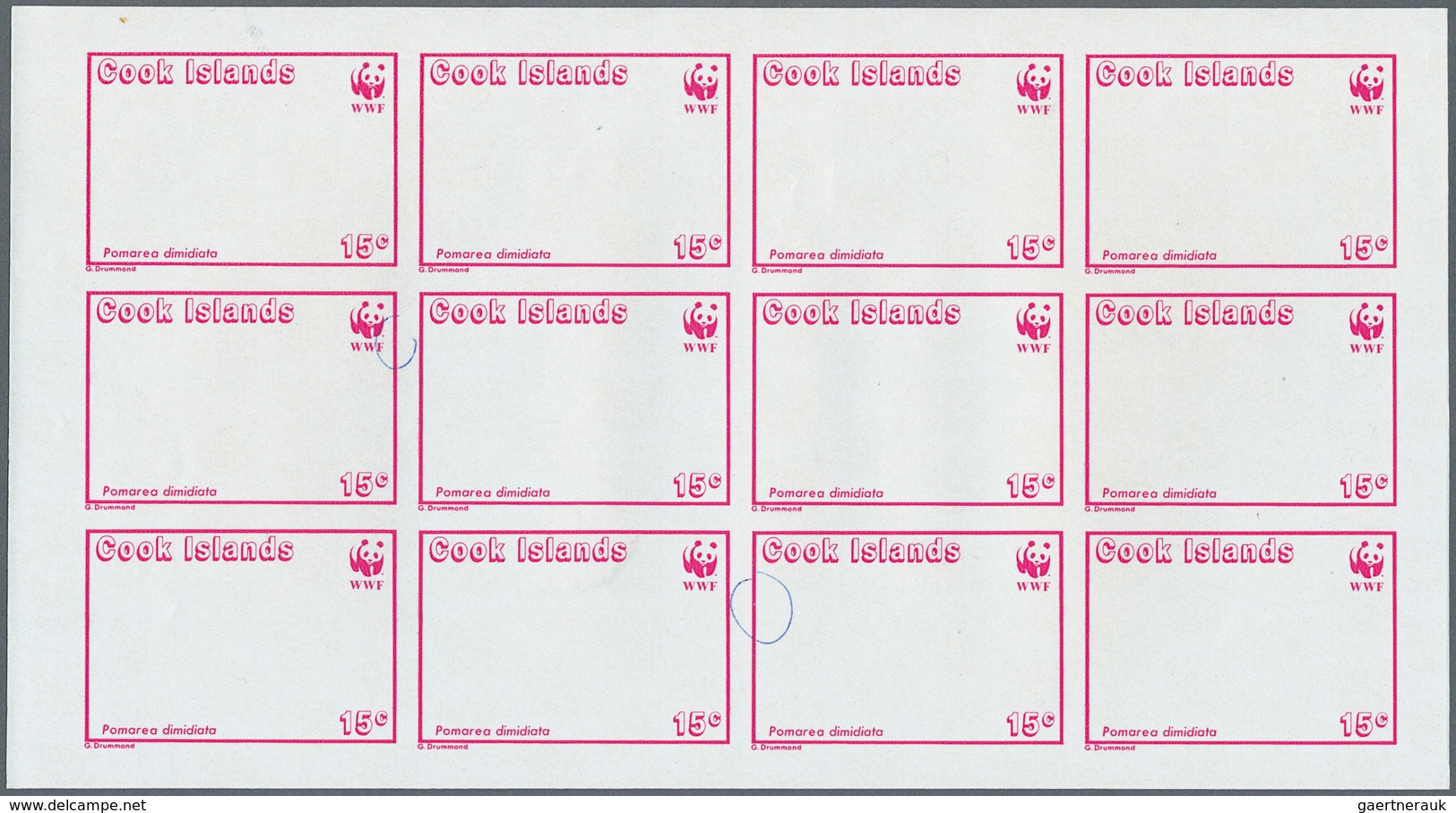 Thematik: WWF: 1989, Birds/pomarea Dimidiata - 2 Items; Progressive Plate Proofs In Miniature Sheets - Sonstige & Ohne Zuordnung