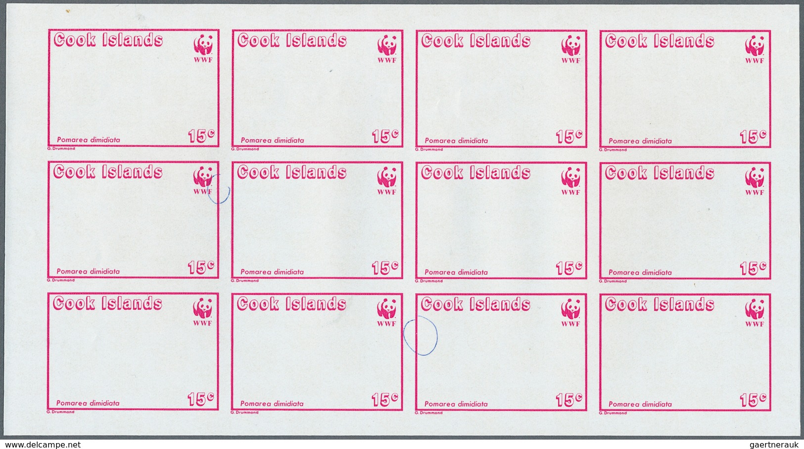 Thematik: WWF: 1989, Birds/pomarea Dimidiata - 2 Items; Progressive Plate Proofs In Miniature Sheets - Other & Unclassified