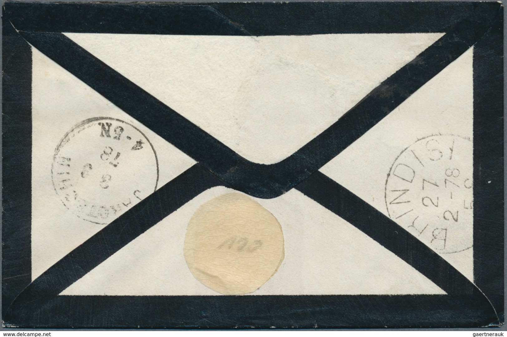 Ägypten: 1878, 1 Pia Carmine And 20 Para Dull Greyish Blue Tied "CARIO 22 FEB 78" To Name-card-size - Autres & Non Classés
