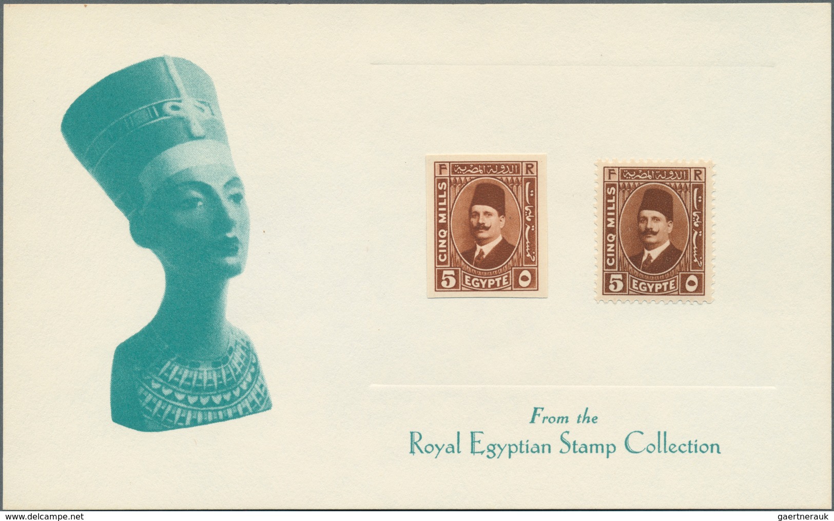 Ägypten: 1927-29 King Fouad 2nd Issue Three Special Stamps From The Royal Collection On Two Certific - Sonstige & Ohne Zuordnung