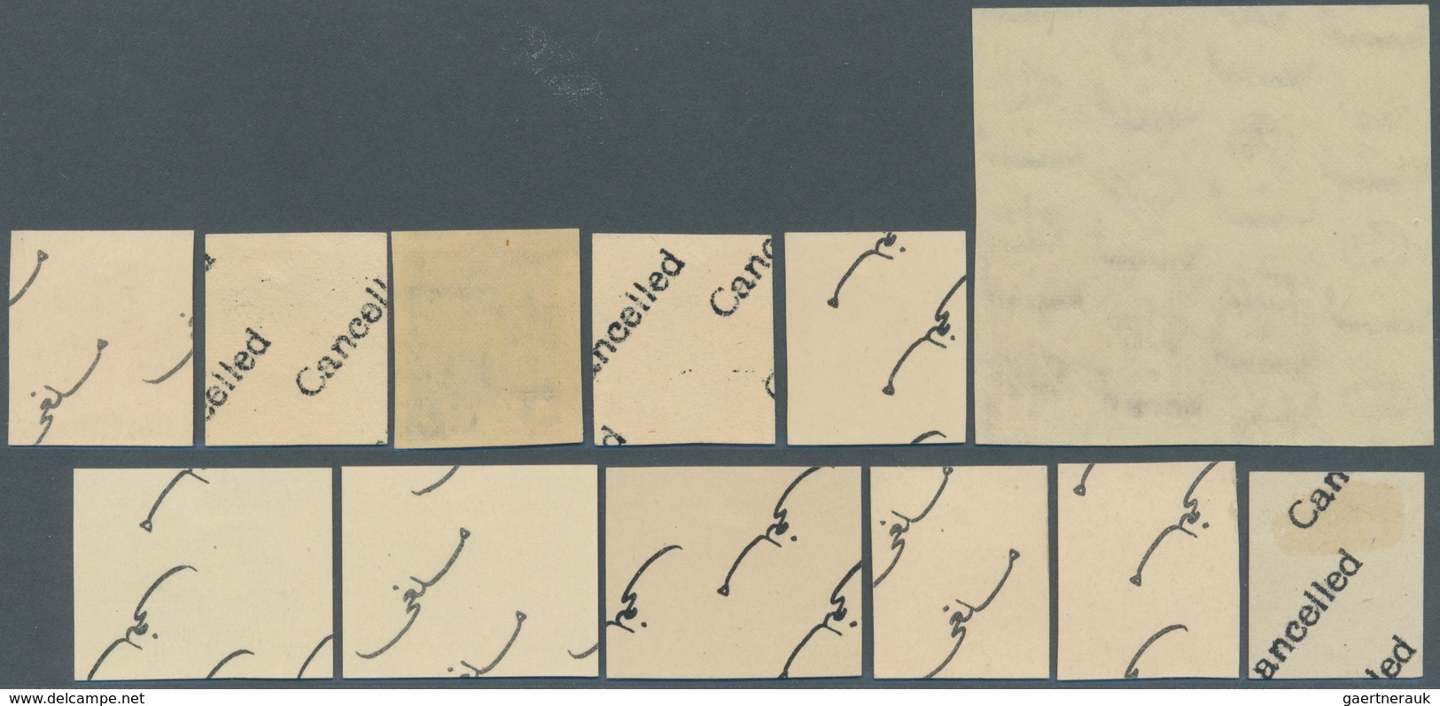 Ägypten: 1944-48 King Farouk's 2nd Issue: 13 Imperforated Stamps, With Top Left Corner Pair Of 1m. A - Sonstige & Ohne Zuordnung