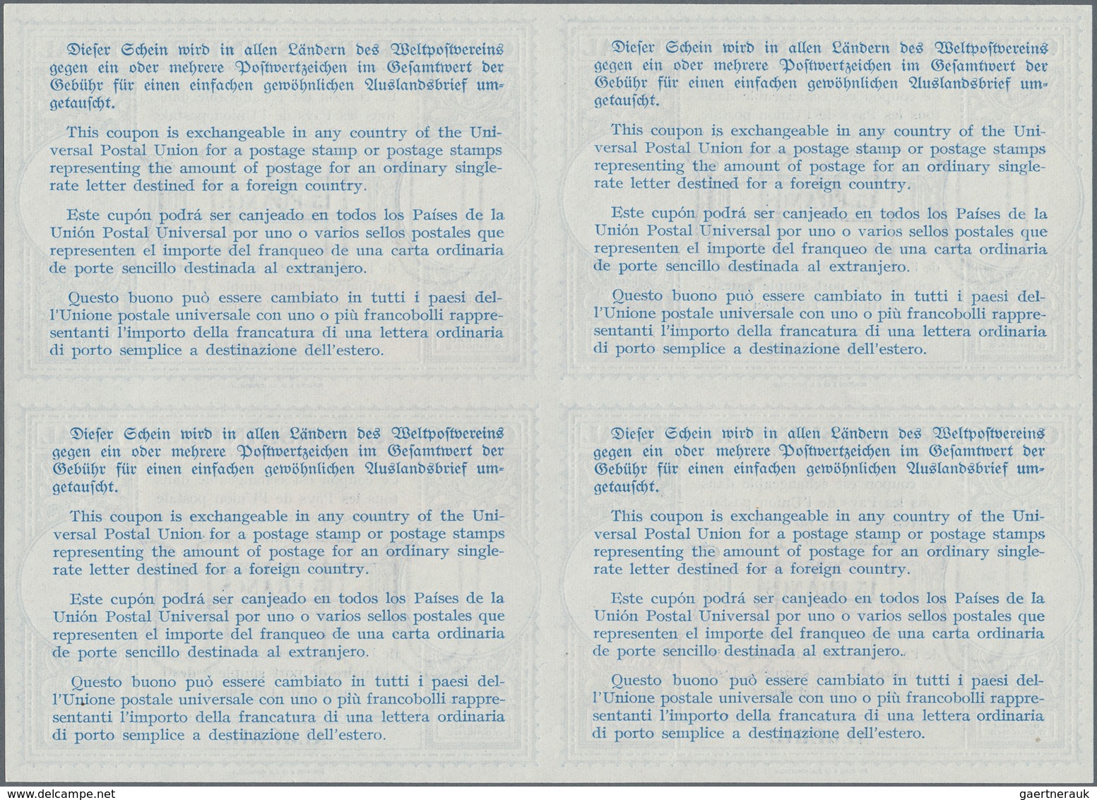 Algerien: 1940s/1950s (approx). International Reply Coupon 15 Francs (London Type) In An Unused Bloc - Lettres & Documents