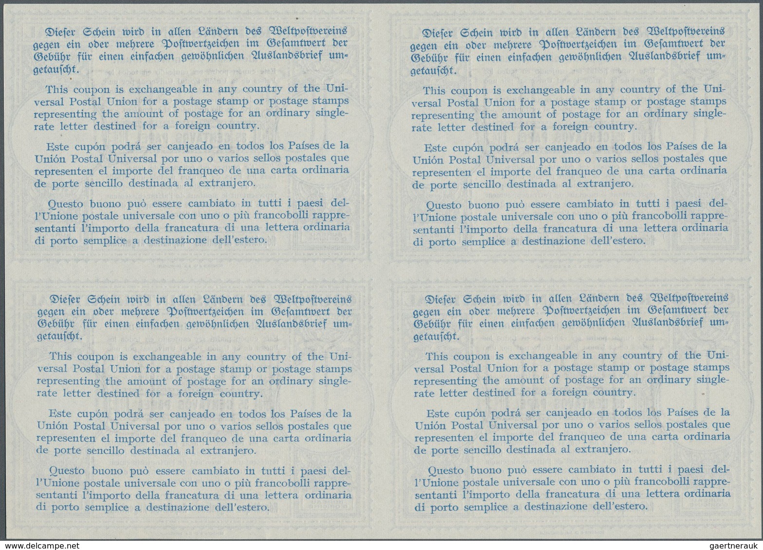 Argentinien - Ganzsachen: 1947. International Reply Coupon 35 Centavos Papel (London Type) In An Unu - Entiers Postaux
