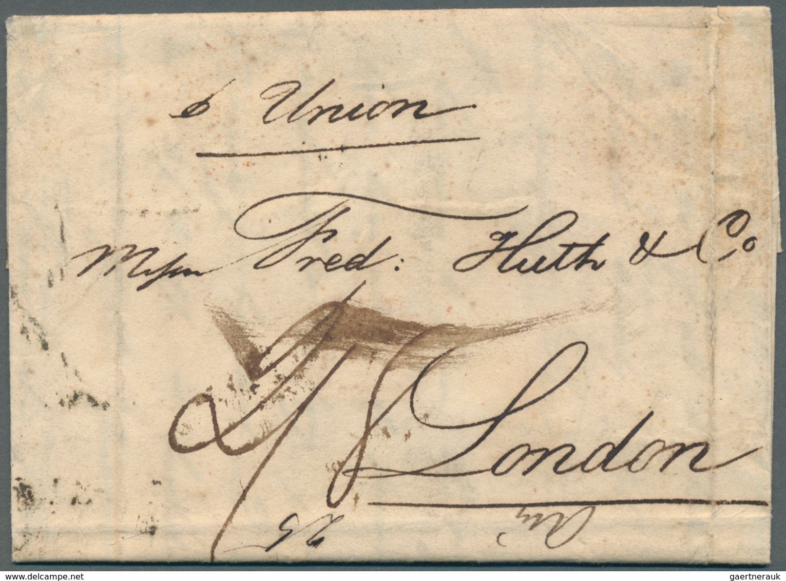 Neusüdwales: 1850, Folded Letter Written In Sydney With Barque "UNION" With Handstruck "SHIP LETTER" - Briefe U. Dokumente