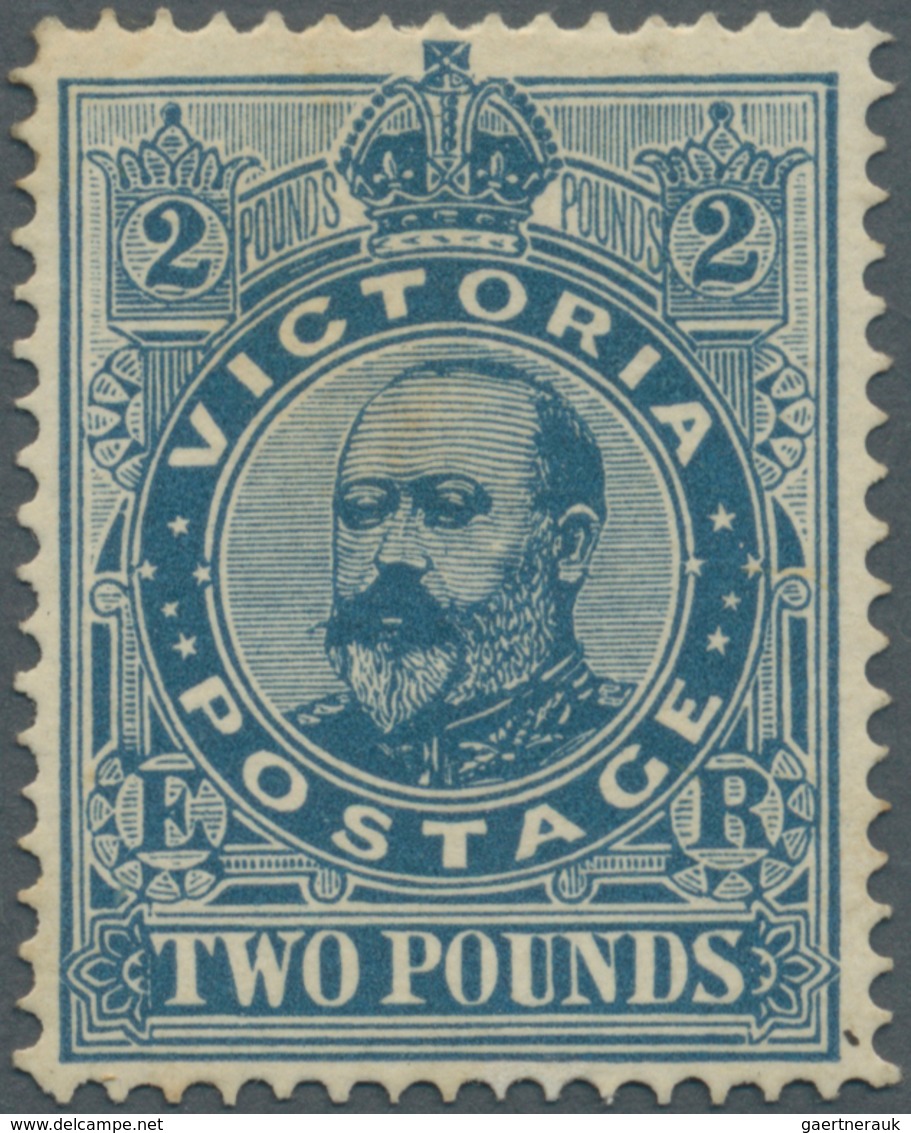 Victoria: 1906 (1902?), KEVII £2 Blue Perf. 12½ With Sideways But Not Clear Visible Wmk. (probably S - Briefe U. Dokumente