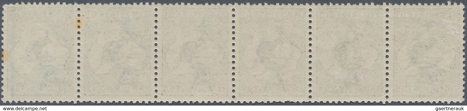 Australien: 1913, Roo 2d Grey, A Horizontal Strip-6, Mint Never Hinged MNH, Pos. 1 Tiny Thin, Tone B - Briefe U. Dokumente