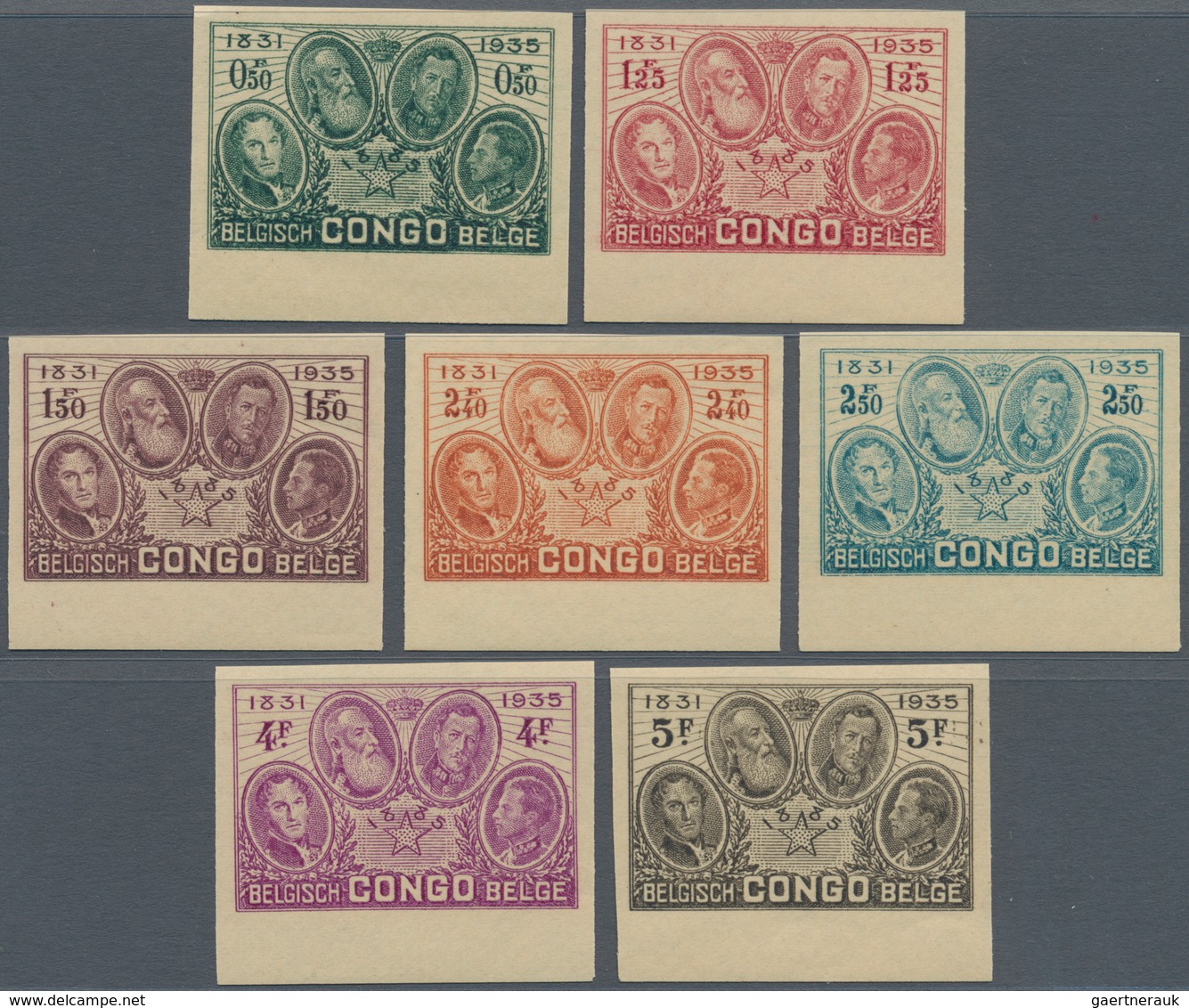 Belgisch-Kongo: 1935, 50 Years Belgium-Congo (Kings Of Belgium Leopold I. To III. And Albert I.) Com - Collections
