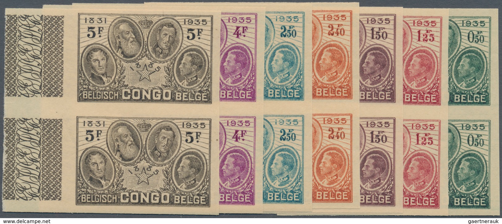 Belgisch-Kongo: 1935, 50 Years Belgium-Congo (Kings Of Belgium Leopold I. To III. And Albert I.) Com - Collections