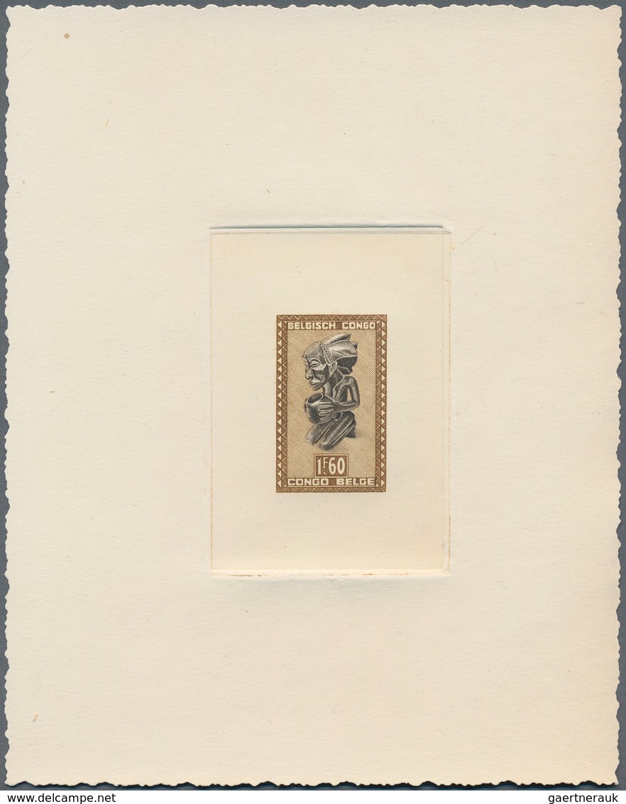 Belgisch-Kongo: 1947, Kabela Figure 1,60 Fr. As Artist Proof On Card, Without Gum, Fine - Collections