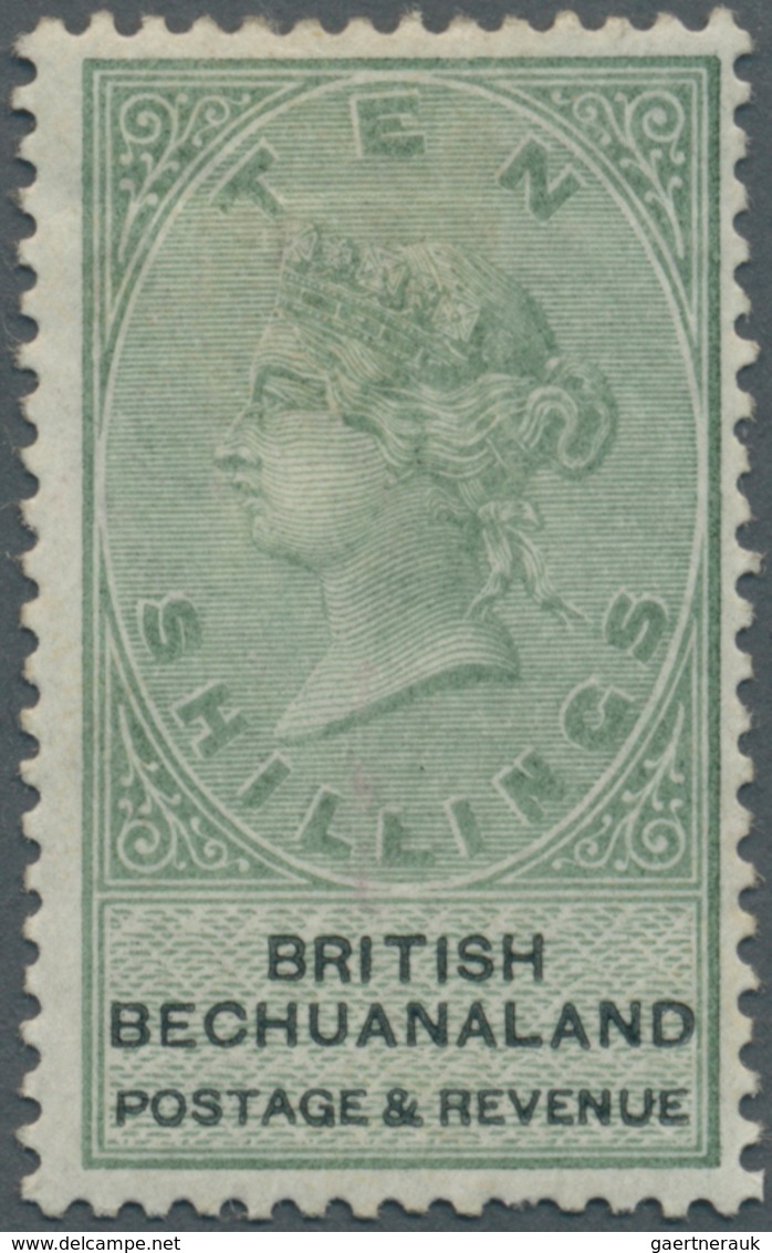 Betschuanaland: 1888, QV 10s. Green/black With Wmk. Script ‚VR‘, Mint Hinged With Minor Creases, Sca - 1885-1964 Protectorat Du Bechuanaland