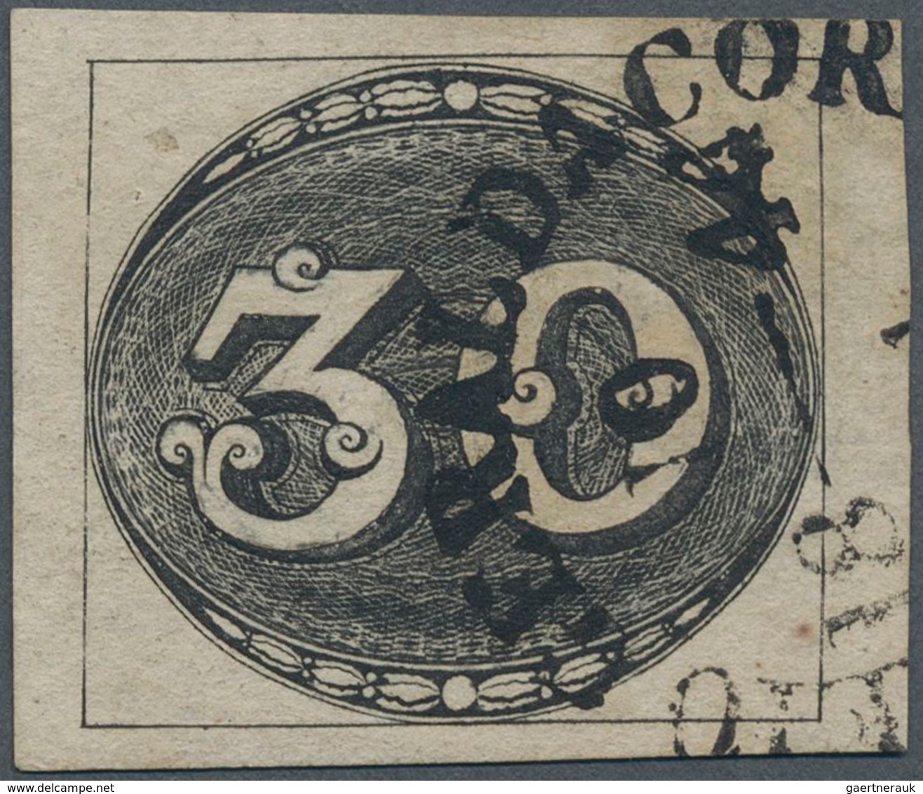 Brasilien: 1843, 30r. Deep Black "Olhos De Boi" On Medium-thick Paper, Fresh Colour And Full To Larg - Ungebraucht