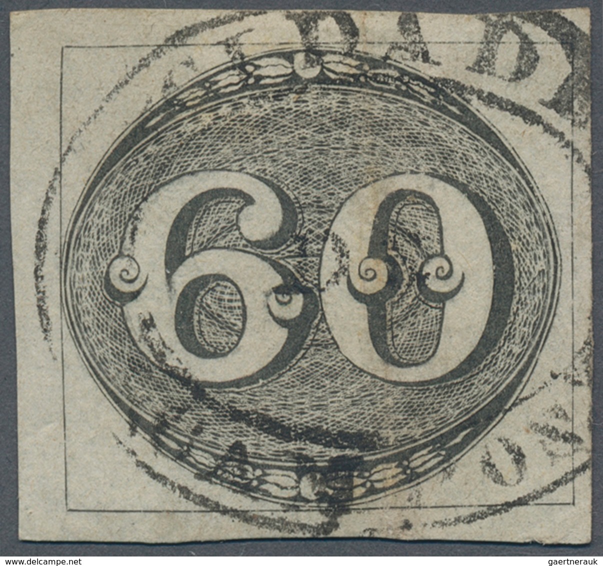 Brasilien: 1843, 60 Reis In Large Oval With Full To Large Margins With Rare Cancellation "CICADE DEL - Neufs