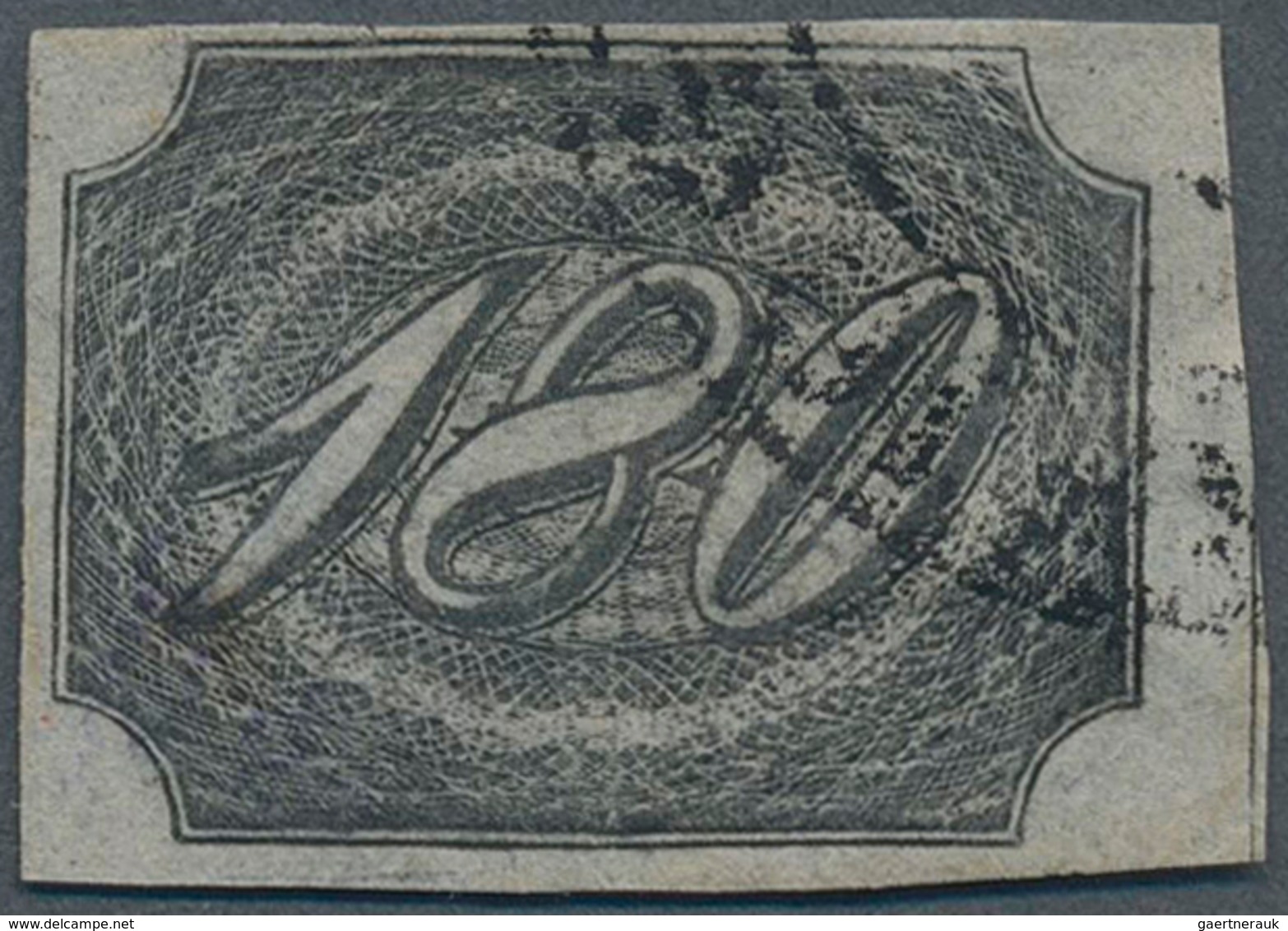 Brasilien: 1844, 180r. Black "Inclinados", Fresh Colour, Close To Wide Margins, Small Nick At Top An - Ungebraucht