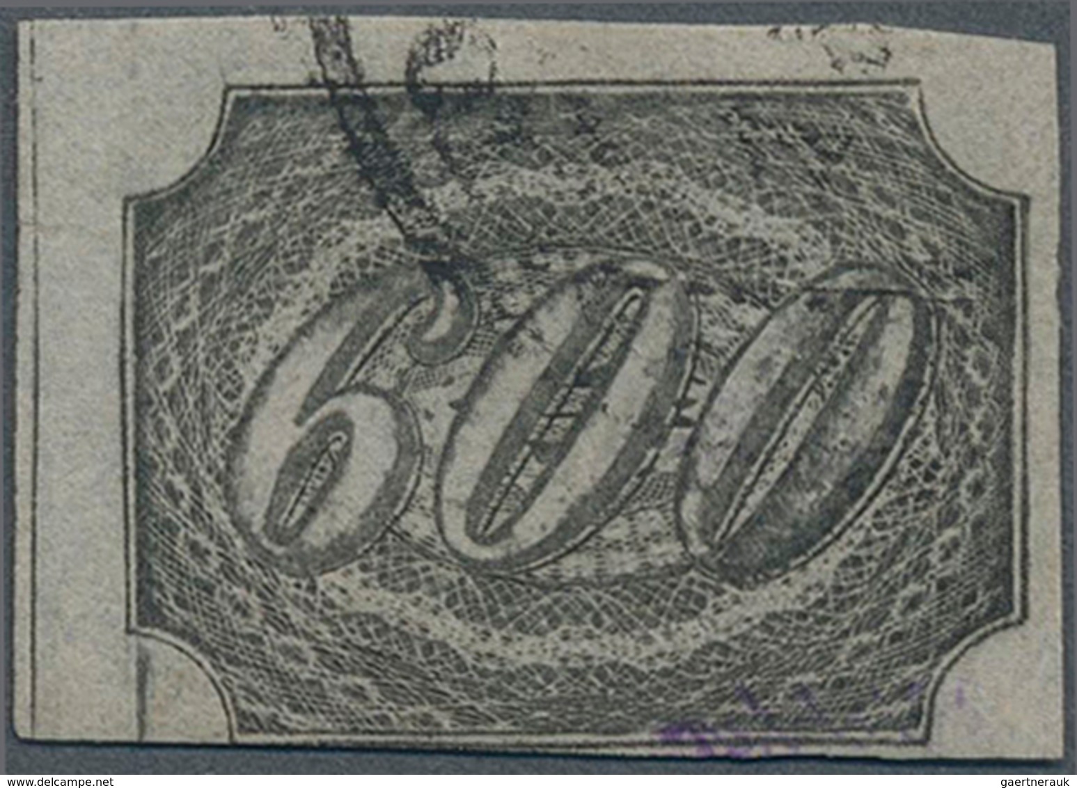 Brasilien: 1844, 600r. Black "Inclinados", Fresh Colour, Slightly Touched At Lower Left Otherwise Cl - Neufs